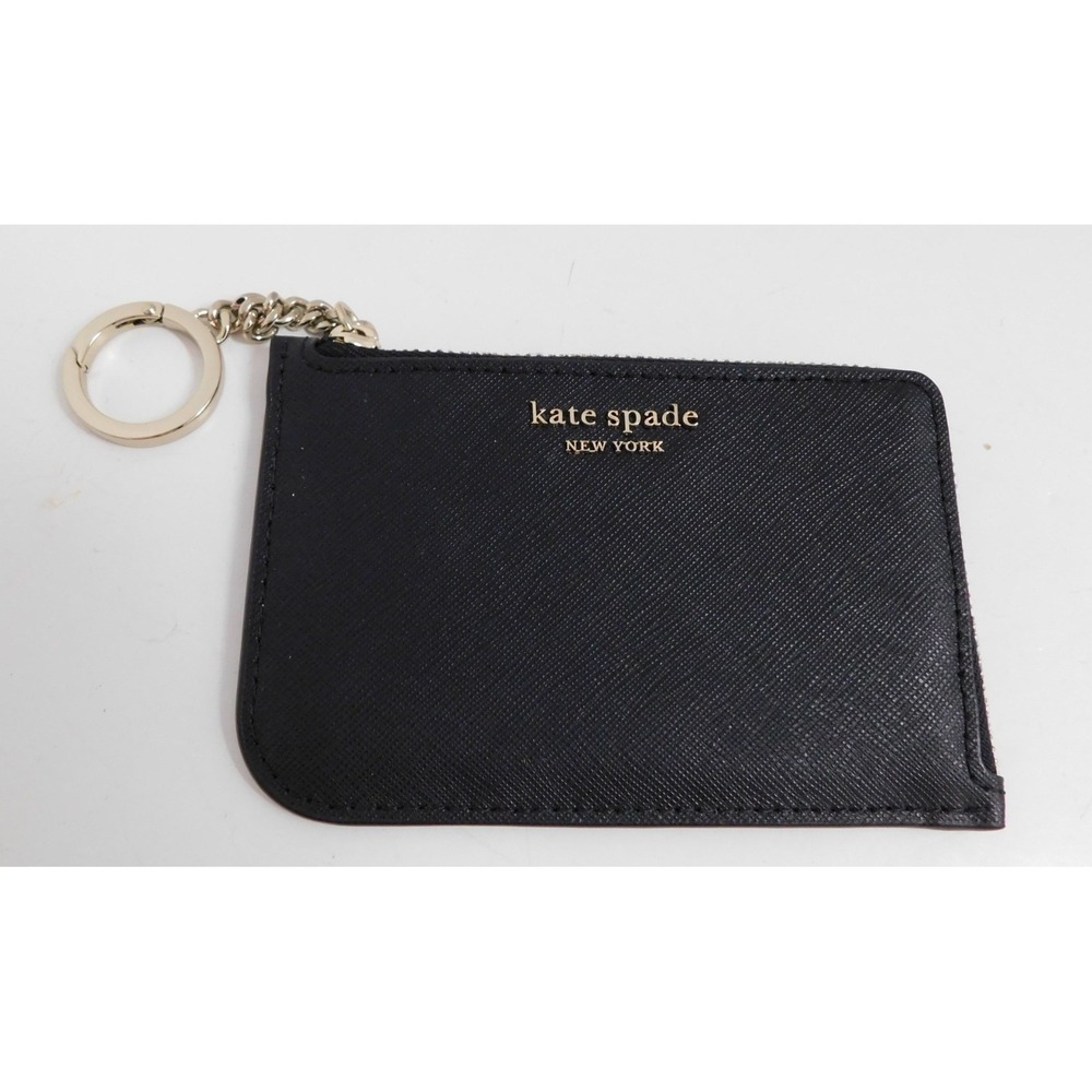 NEW KATE SPADE LAUREL WAY BITSY CARD CASE COIN PURSE KEY FOB POUCH WALLET‎ BLACK